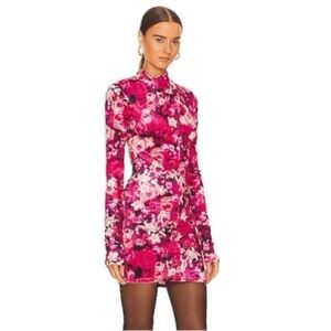 NWT The Andamane Kiki X Revolve Mini Dress in Floral Black Multi Size 40 Small